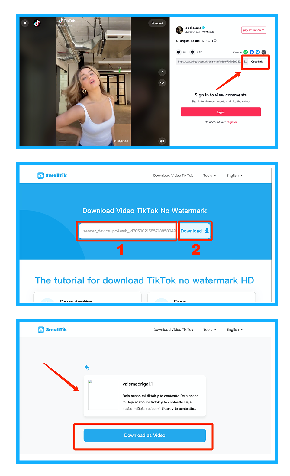 sitio web para descargar videos de tiktok sin marca de agua